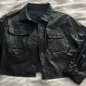 Black leather jacket